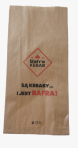 TORBA PAPIEROWA SZARA BAFRA KEBAB 200X80X400 NA GIGANTA (500 szt.)
